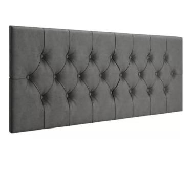 Imagem de Cabeceira Estofada Casal Queen 160cm Capitonê Retangular | Suede Premium Suspensa com Suporte para Fixação na Parede(CINZA)