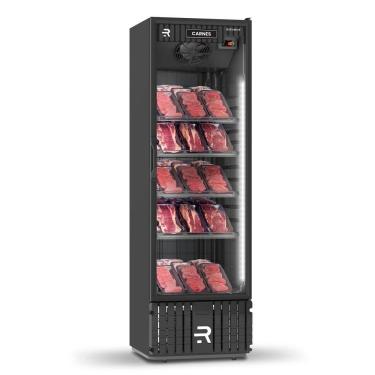 Imagem de Expositor Vertical para Carnes Refrimate 400 Litros Porta Vidro Preto 220V VCCA400PVB
