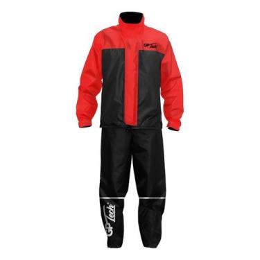 Imagem de Capa De Chuva De Nylon Para Motociclista  Gp Tech, Vermelha, M