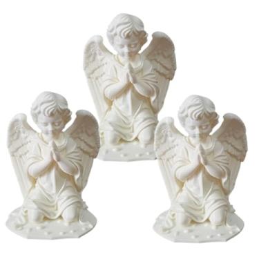 Imagem de Kit 3 Estátuas Religiosas Anjo 3D Decorativo em PLA Biodegradável Escultura Católica Moderna Estilo Contemporâneo Para Decoração
