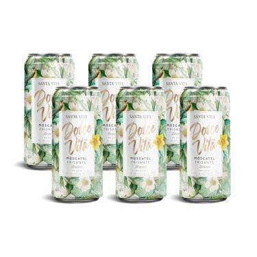 Imagem de Vinho Branco Frisante Santa Vita Moscatel (6 Latas de 269ml)
