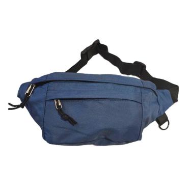 Imagem de Pochete Bolsa Grande Transversal Ajustável Lisa Celular Dinheiro Azul