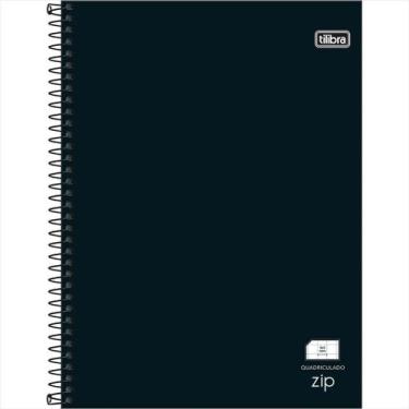Imagem de Caderno quadriculado Tilibra 5X5mm zip preto 80 folhas