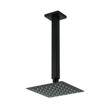 Imagem de Ducha Quadrada Black Matte 15 Cm Fosco Inox De Teto - AMG Metais