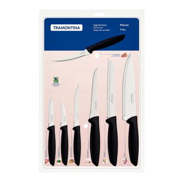 Imagem de Conjunto de Facas Tramontina Plenusem Inox com Cabo de Polipropileno Preto com 7 Peças