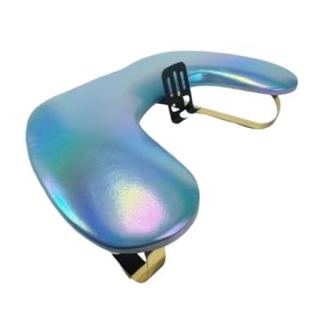 Imagem de harayaa Tapete de apoio para mãos para nail art com suporte para celular, ideal para mesa de salão de beleza e como presente de Natal para manicures, Azul