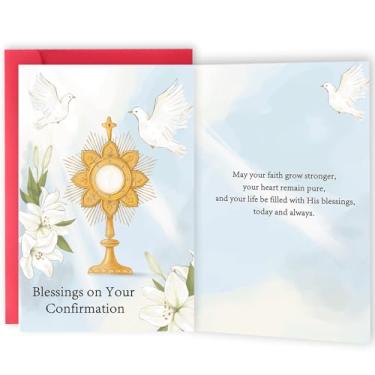 Imagem de Mcduldul Cartões de confirmação de parabéns com envelopes, presentes de confirmação religiosa para meninas adolescentes, presentes cristãos, batismo para mulheres e homens