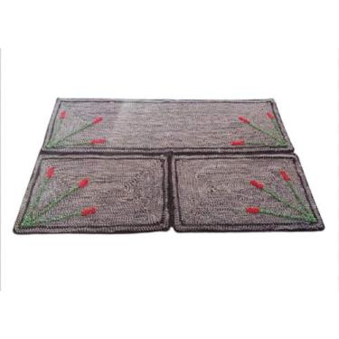 Imagem de Tapete De Cozinha Frufru 3 Peças - Valentina confecções