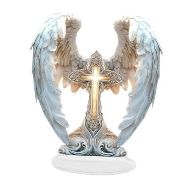 Imagem de WeiLaiKeQi Centro de mesa decorativo com cena natalina 2D, peça central atraente e estética com base, placa de acrílico para mesa, escritório ou lareira, Cruzar