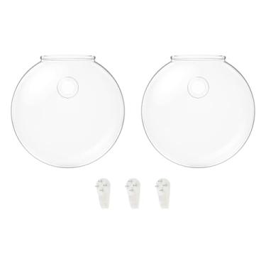 Imagem de XYDHQS Terrário para pendurar na parede, vaso de flores transparentes com gancho de unha, estação de propagação de plantas hidropônicas para decoração de escritório doméstico (2 peças/conjunto)