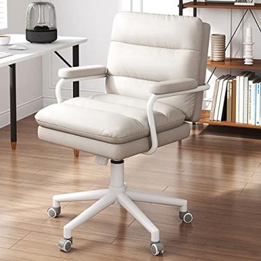 Imagem de Cadeira de escritório para jogos, cadeira de computador, cadeira de escritório no meio do encosto, cadeira de computador ergonômica confortável cadeira de trabalho giratória ajustável em altura com