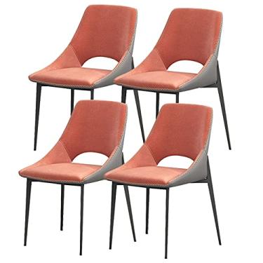 Imagem de Cadeira de jantar, cozinha, sala de jantar, móveis, cadeiras de jantar, conjunto de 4 cadeiras de cozinha com forro de tecido tecnológico, cadeiras laterais modernas de sala de estar de meados do