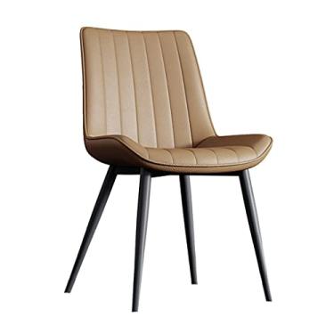 Imagem de Cadeira de Jantar Couro Fosco Sintético Cadeiras de Jantar Cadeiras de Cozinha Sala de Jantar Modernas Cadeiras Laterais de Sala de Estar de Meados do Século 3 Tipos de Pernas de Cadeira (Cor: Camelo