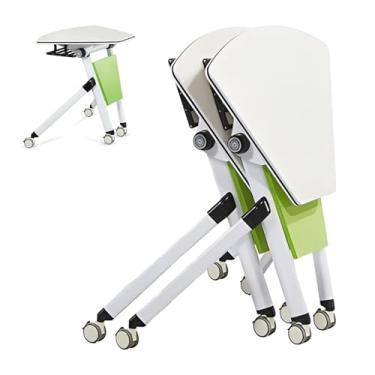 Imagem de ZDJZMGZ Mesas de sala de conferências, mesa de conferência dobrável sobre rodas, mesa de treinamento móvel flip top pequenas mesas de reunião de emenda para escritório em casa, mesa de seminário de