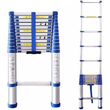 Imagem de OKUOKA Escada telescópica telescópica mais alta, escada extensível telescópica de estilo reto único, reparo diário doméstico escada dobrável do telhado (tamanho: 3,8 m/12,5 pés)