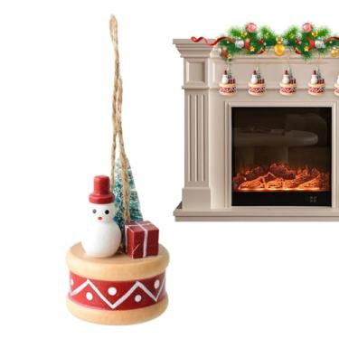 Imagem de Ornamentos de Natal de boneco de neve, decoração pendurável de boneco de neve de resina 3D, enfeites de árvore de Natal penduráveis para uso ao ar livre, jardim, quarto, guirlanda, entrada, sala de