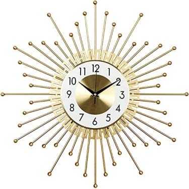 Imagem de Relógio de parede arte simples relógio de parede de 53 cm, relógio de parede moderno silencioso 3D de metal grande, relógio de quartzo sem tique-taque para sala de estar, decoração de parede de casa