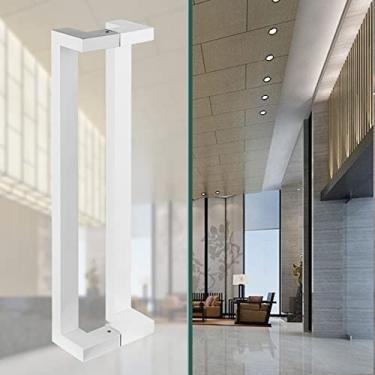 Imagem de Puxador de porta de aço sólido resistente, alça quadrada de superfície polida lisa, maçaneta de vidro de chuveiro antiferrugem, portas internas e externas/ouro rosa/120 cm (47 polegadas) (branco 120