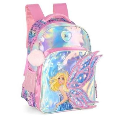 Imagem de Mochila de Costas Holográfica BARBIE FADA Rosa - Luxcel-Unissex