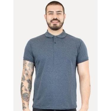 Imagem de Polo Dixen Masculina Piquet Gola Lisa Azul Marinho Mescla-Masculino