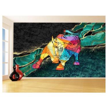 Imagem de Papel De Parede 3D Animais Pop Art Touro Bull 3,5M Pxa167 - Você Decor