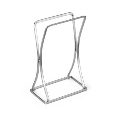 Imagem de Porta Toalhas para Lavabo – Suporte de Bancada ou Pia Fosco Prateado suporte de toalha para banheiro