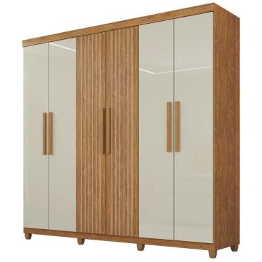 Imagem de Guarda-roupa De Solteiro 100% Mdf 6 Portas 2 Gavetas Benfica Frison