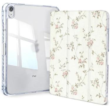 Imagem de Jngnpn Capa para iPad A16 11ª geração 11 polegadas 2025, iPad 10ª geração 10,9 polegadas 2022, capa fina com três dobras transparente traseira transparente com suporte para lápis e capa hibernar