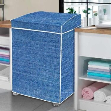 Imagem de Capa Para Máquina De Lavar Flanelada Jeans P - Vida Pratika