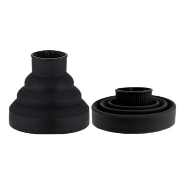 Imagem de Difusor profissional de silicone elástico para modelar cachos com bico flexível(preto)