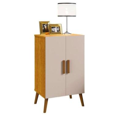 Imagem de Armário Multiuso Sapateira Pés Retrô 2 Portas Carly Naturale/off White