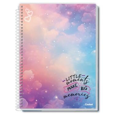 Imagem de Caderno Espiral Capa Dura Universitário Moments 160 Folhas 10 Matérias Credeal Estampa 6