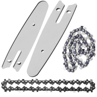 Imagem de Sabre Com Corrente 14 Dentes Kit 2 Uni Mini Motosserra Reposiçao 4 Polegadas Resistente...