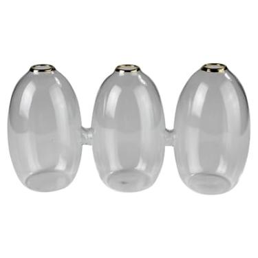 Imagem de Trio de vaso com aro dourado, vidro