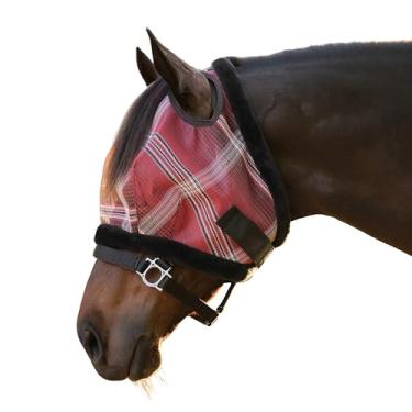 Imagem de Kensington Máscara UV Fly com acabamento em lã - máscara protetora com abertura dupla para orelha e liberdade de forelock, tamanho: L - média cor: 165 - Merlot