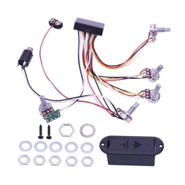 Imagem de menolana Circuito de fiação do pré-amplificador de baixo elétrico, acessório de equalizador ativo, substituição profissional robusta e leve, fácil de instalar, 3 Bandas