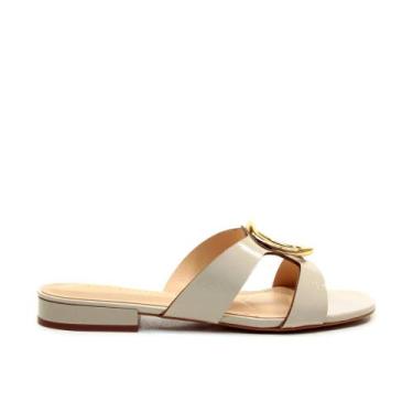 Imagem de Rasteira Couro Off White Cecconello 2498004-17, Off white, 36