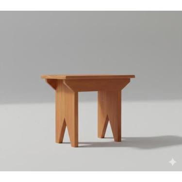 Imagem de Banco banquinho banqueta madeira infantil manicure pesca jardim 30cm -