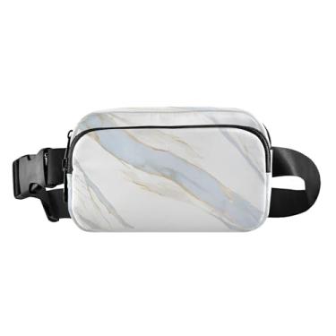 Imagem de CEBUGI Pochetes de caminhada para homens e mulheres, pochetes modernas listradas de mármore resistentes à água com cinto ajustável para treino, viagem, corrida