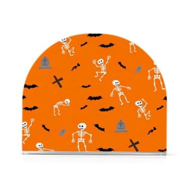 Imagem de Wassud Porta-guardanapos de acrílico esqueletos dançantes dispensador de guardanapo de papel moderno em forma de U para mesa, cozinha, sala de jantar, bancada 1 peça (comporta 50-60 guardanapos)