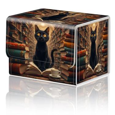 Imagem de Caixa de armazenamento de jogos de cartas para TCG Deck Box MTG Card Box Organizer Trading Card Box Commander Deck Box TCG Card Storage Box Magnetic Closure Creative Pattern até 200 cartões