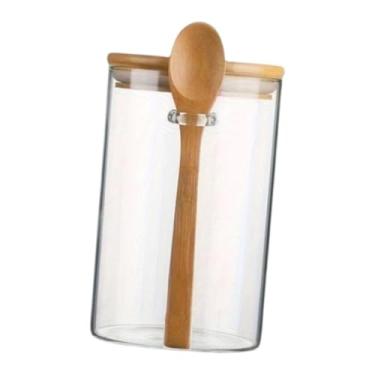 Imagem de predolo Conjunto de Potes de Vidro Multifuncionais para Temperos com Colher Hermética, Organizador de Gavetas para Condimentos de 280 ml, 1 Pedaço