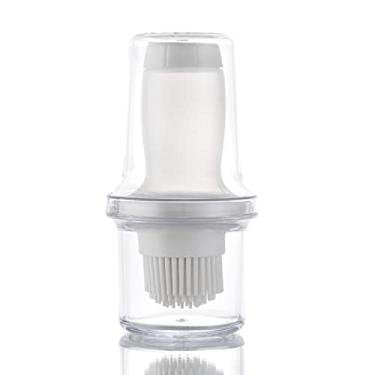 Imagem de Garrafa de Pincel Óleo Silicone com Container Alta Temperatura para Assar Cozinhar Churrasco Grelha Cozinha Alimento-gradiente Resistente ao Calor Removível Fácil Limpar Transparente