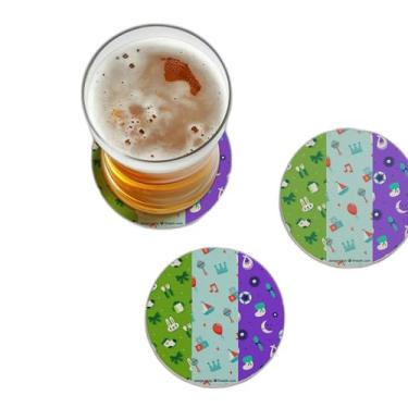 Imagem de Porta Copos Personalizados Coleção De Padrões De Elementos Do Bebê - Tamanho 9x9 cm