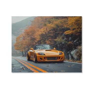 Imagem de HouLaiZhe S2000 Jdm Carro Folhas de Outono Cartazes Tela Estética Sala Decoração de Parede Impressões Galeria Sala Decoração de Parede para Quarto Sala de Estar Escritório 16 x 20 polegadas (40 x 50