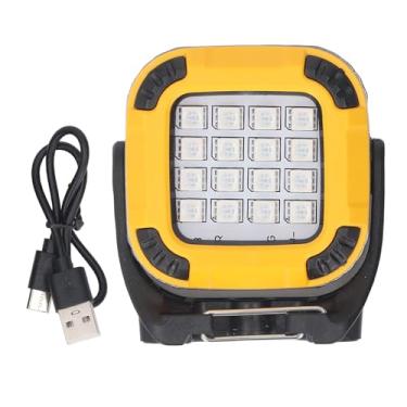 Imagem de Luocute Luz de Trabalho Magnética COB, Luz de Acampamento LED Recarregável USB Com 8 Modos de Cor, Rotação 360, Portátil Dobrável, para Emergência de Reparo de Carro de Acampamento Ao (Amarela)