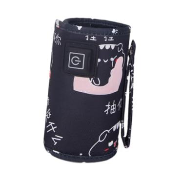 Imagem de YIJU Aquecedor de mamadeiras, mantém a mamadeira aquecida, bolsa térmica prática para aquecer leite materno, ideal para passeios, compras, casa e, Gato Preto