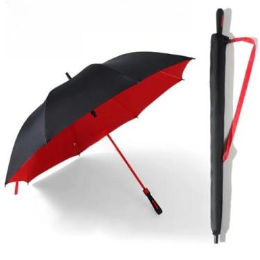 Imagem de Guarda-Chuva Grande Automático - Fibra de Vidro Blackout para Proteção UV, Reforçado para Tempestade(vermelho)