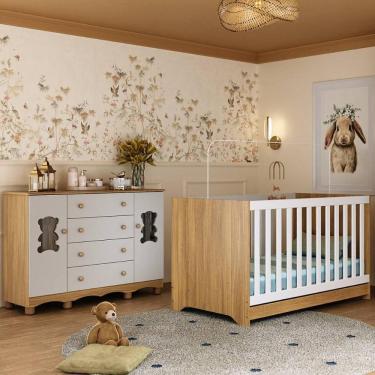 Imagem de Berço Americano 3 em 1 com Cômoda 2 Portas 4 Gavetas Ternura Multimóveis MP4730