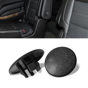 Imagem de PACLVIO 2 peças tampa do apoio de braço, 15279689 assento traseiro esquerdo ou direito parafuso de guarnição da alça do descanso de braço, substituição de peças de assento para Chevy Tahoe Cadillac